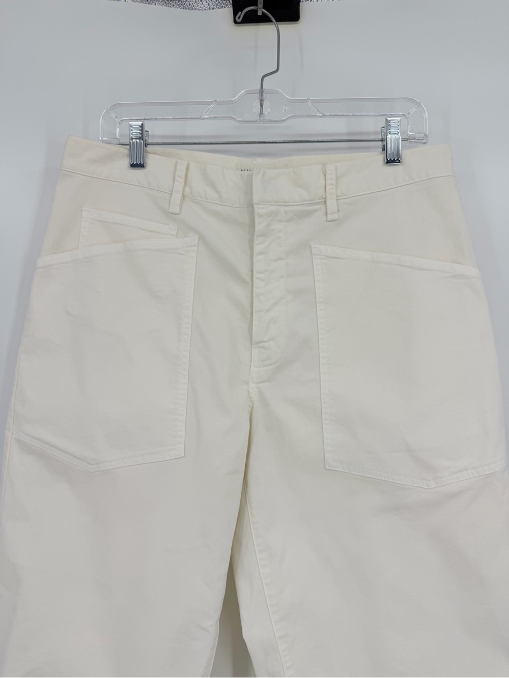 Nili Lotan Shon Cotton Blend Pants Stone Ivory Size 6 - Picture 4 of 11